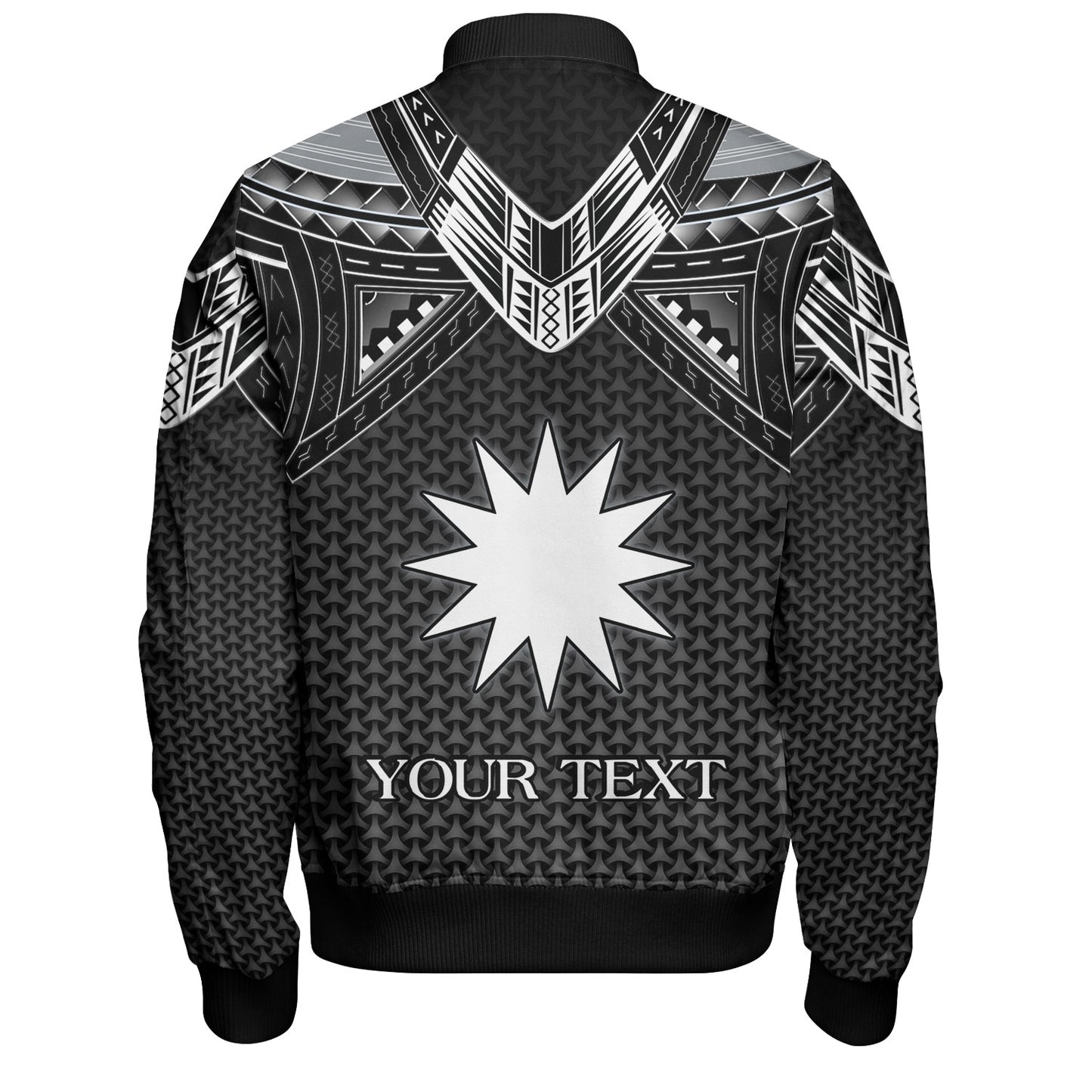 Nauru Custom Personalised Bomber Jacket Polynesian Tribal Tattoo