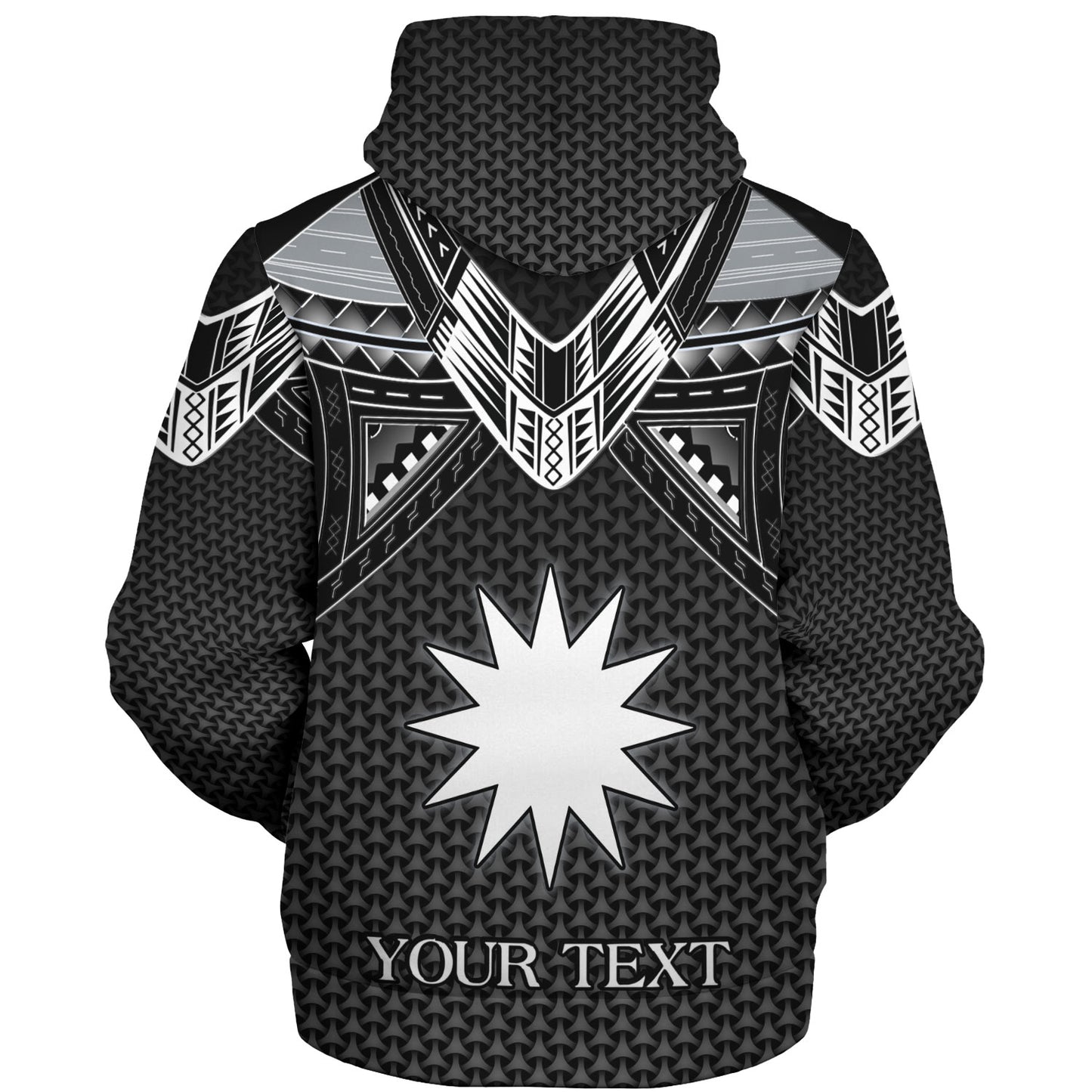 Nauru Custom Personalised Sherpa Hoodie Polynesian Tribal Tattoo