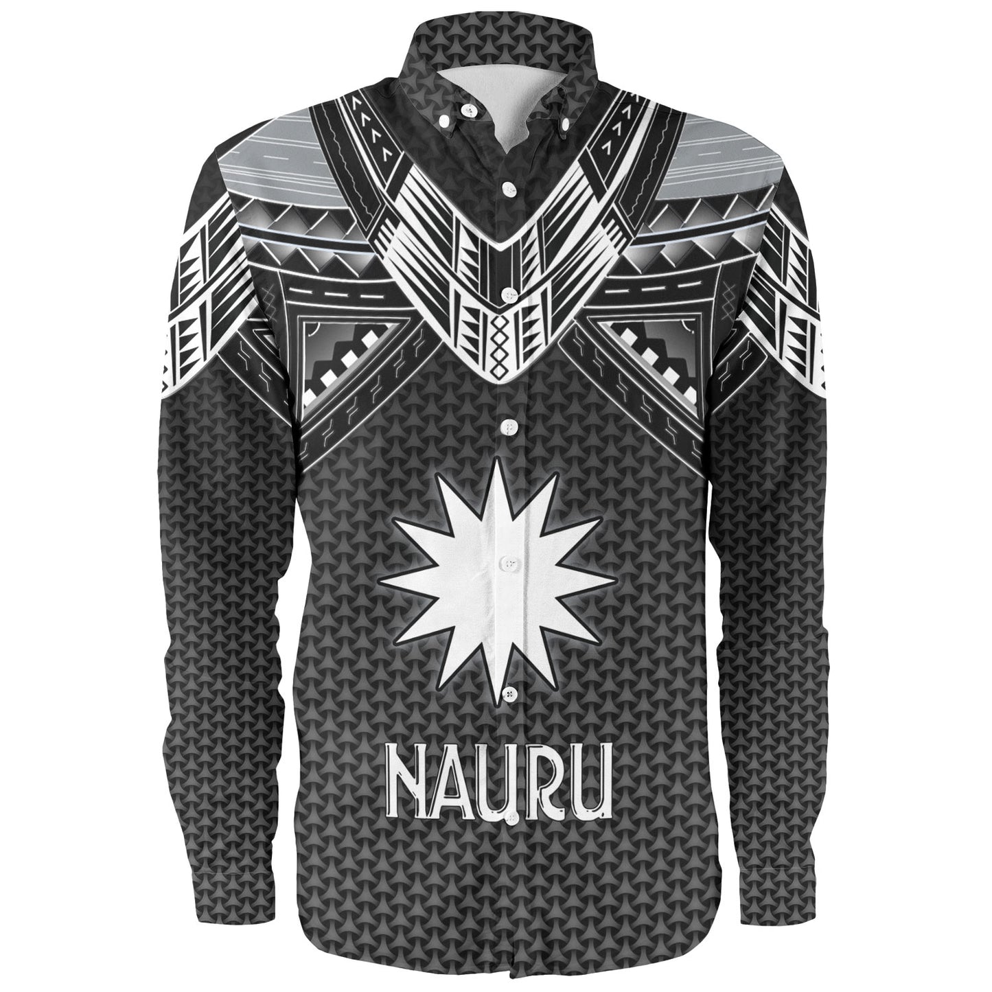 Nauru Custom Personalised Long Sleeve Shirt Polynesian Tribal Tattoo