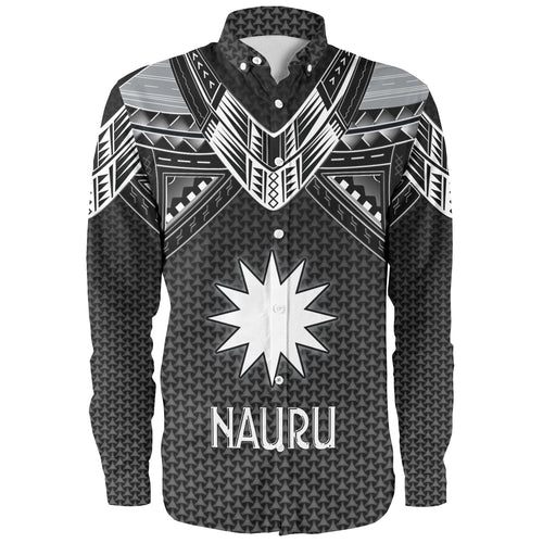 Nauru Custom Personalised Long Sleeve Shirt Polynesian Tribal Tattoo
