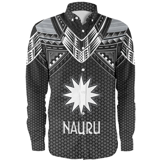 Nauru Custom Personalised Long Sleeve Shirt Polynesian Tribal Tattoo