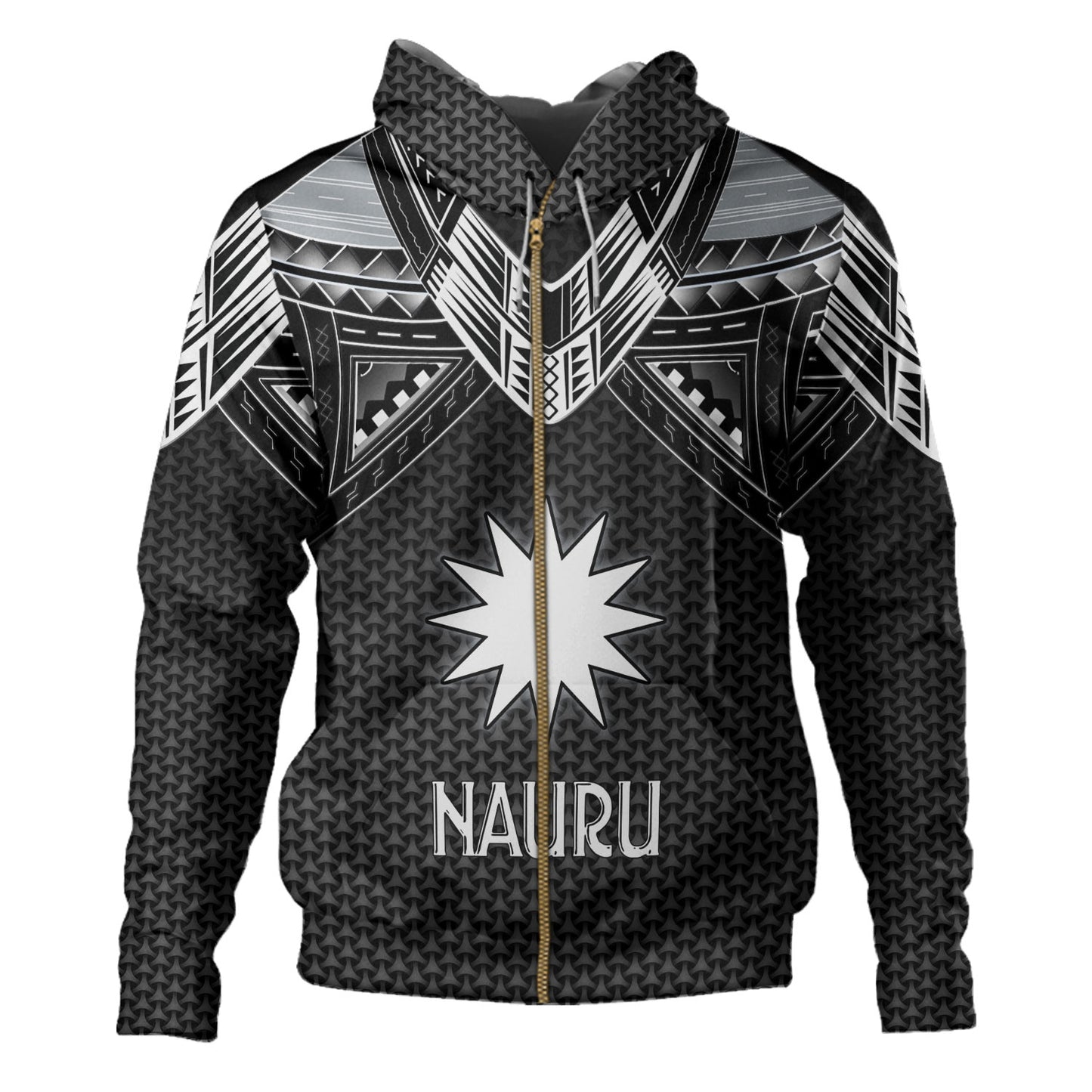 Nauru Custom Personalised Hoodie Polynesian Tribal Tattoo