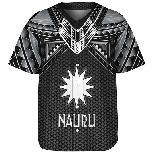 Nauru Custom Personalised Baseball Shirt Polynesian Tribal Tattoo