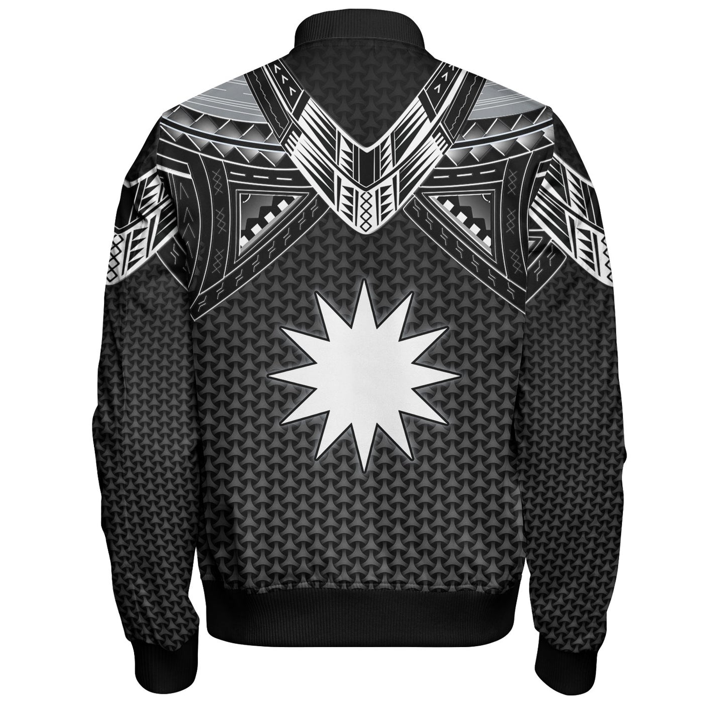 Nauru Custom Personalised Bomber Jacket Polynesian Tribal Tattoo