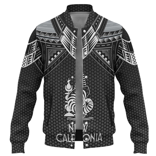 New Caledonia Custom Personalised Baseball Jacket Polynesian Tribal Tattoo