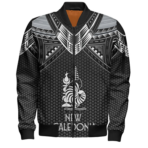 New Caledonia Custom Personalised Bomber Jacket Polynesian Tribal Tattoo