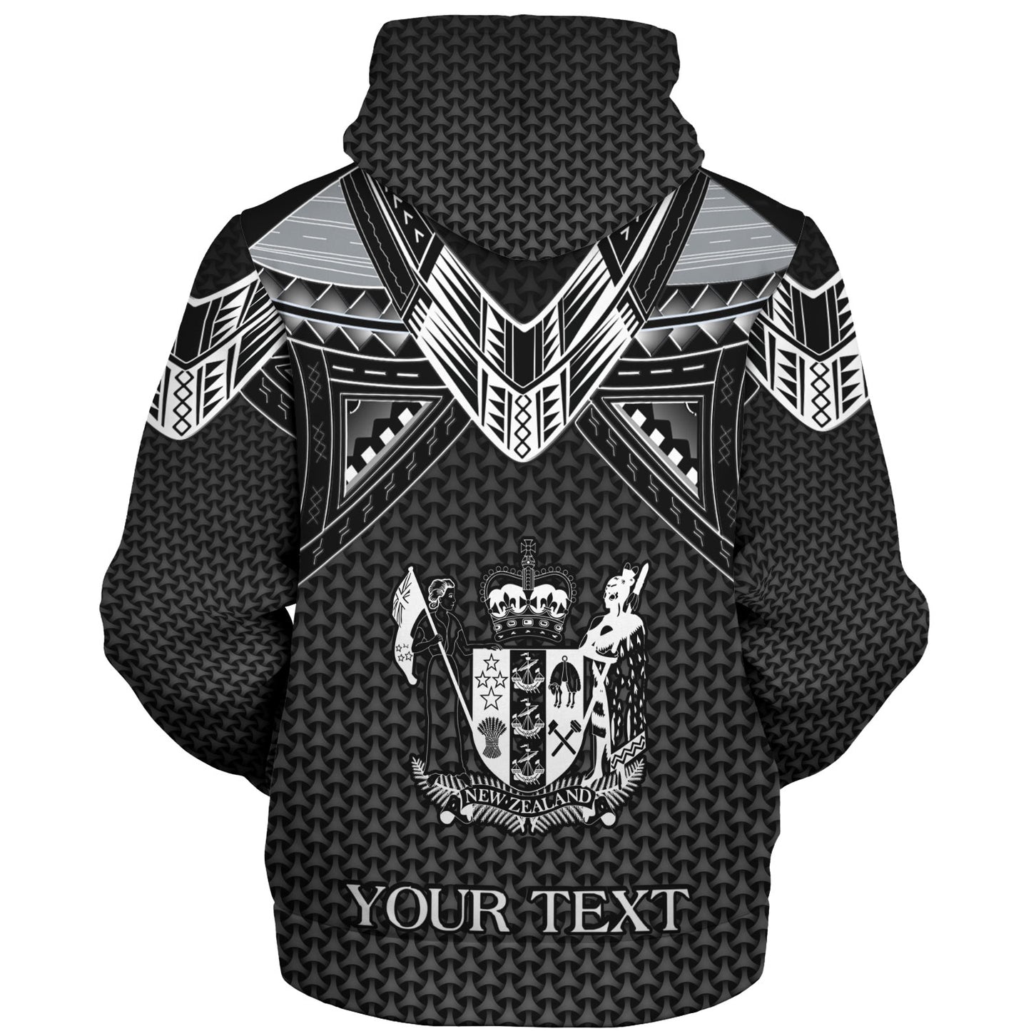 New Zealand Custom Personalised Sherpa Hoodie Polynesian Tribal Tattoo