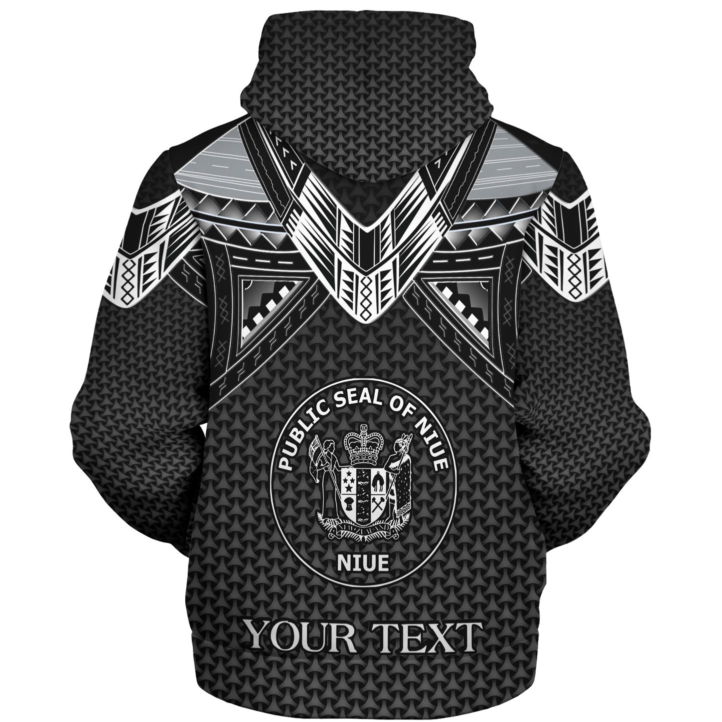 Niue Custom Personalised Sherpa Hoodie Polynesian Tribal Tattoo