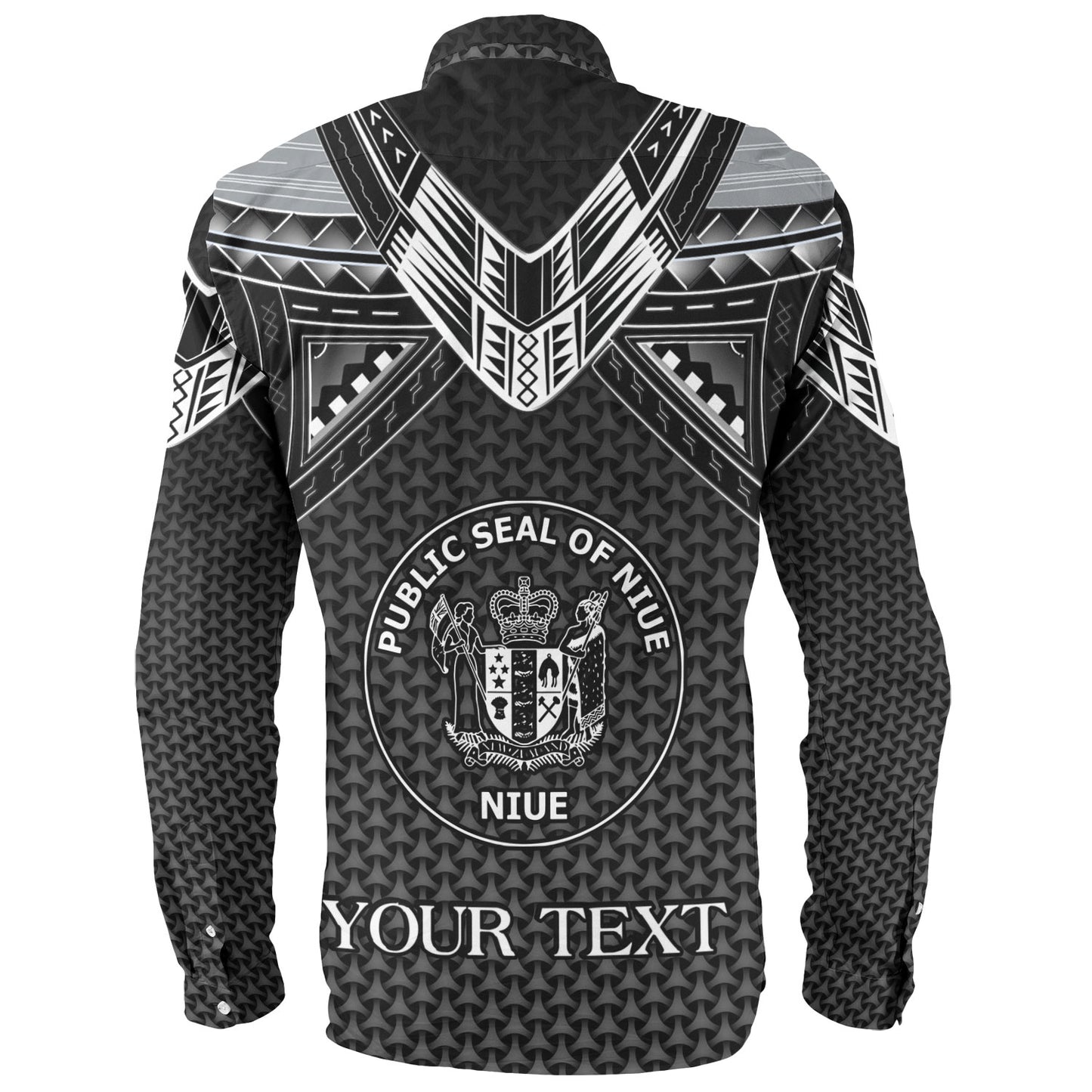 Niue Custom Personalised Long Sleeve Shirt Polynesian Tribal Tattoo