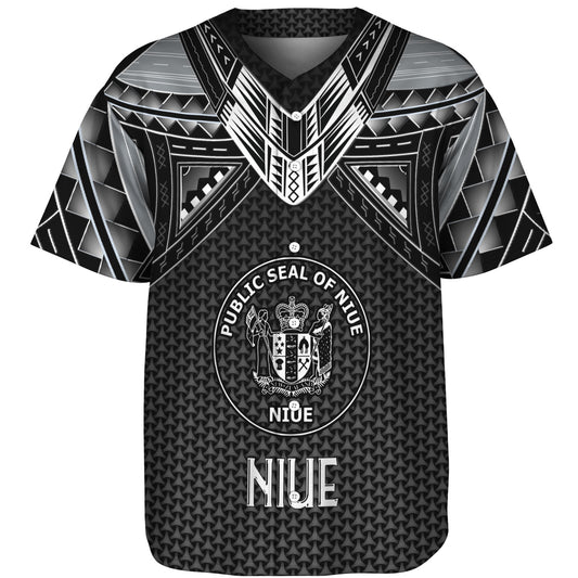 Niue Custom Personalised Baseball Shirt Polynesian Tribal Tattoo