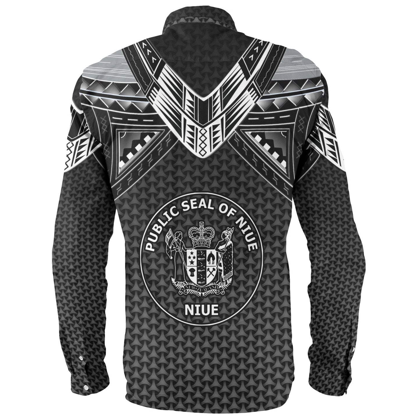 Niue Custom Personalised Long Sleeve Shirt Polynesian Tribal Tattoo