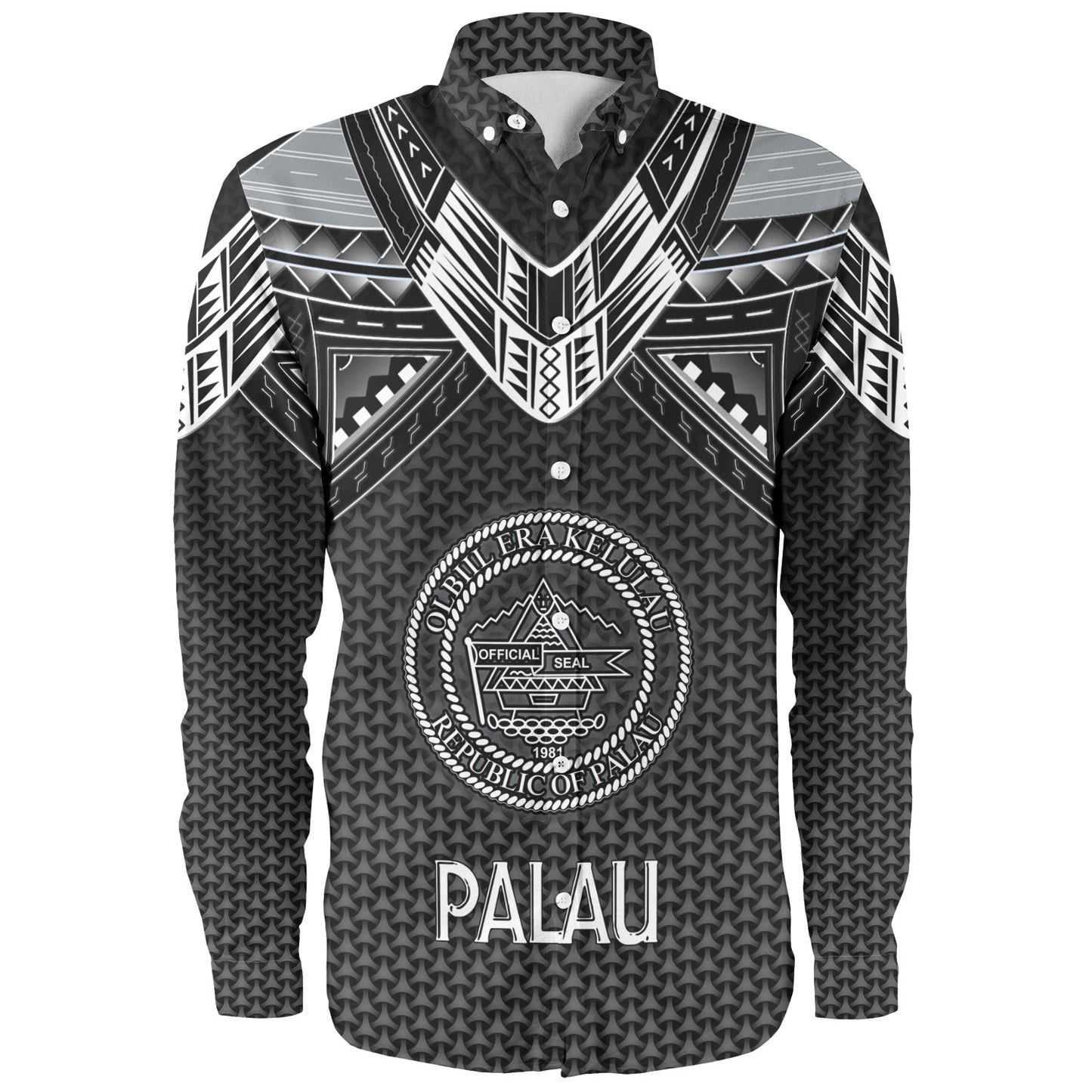 Palau Custom Personalised Long Sleeve Shirt Polynesian Tribal Tattoo