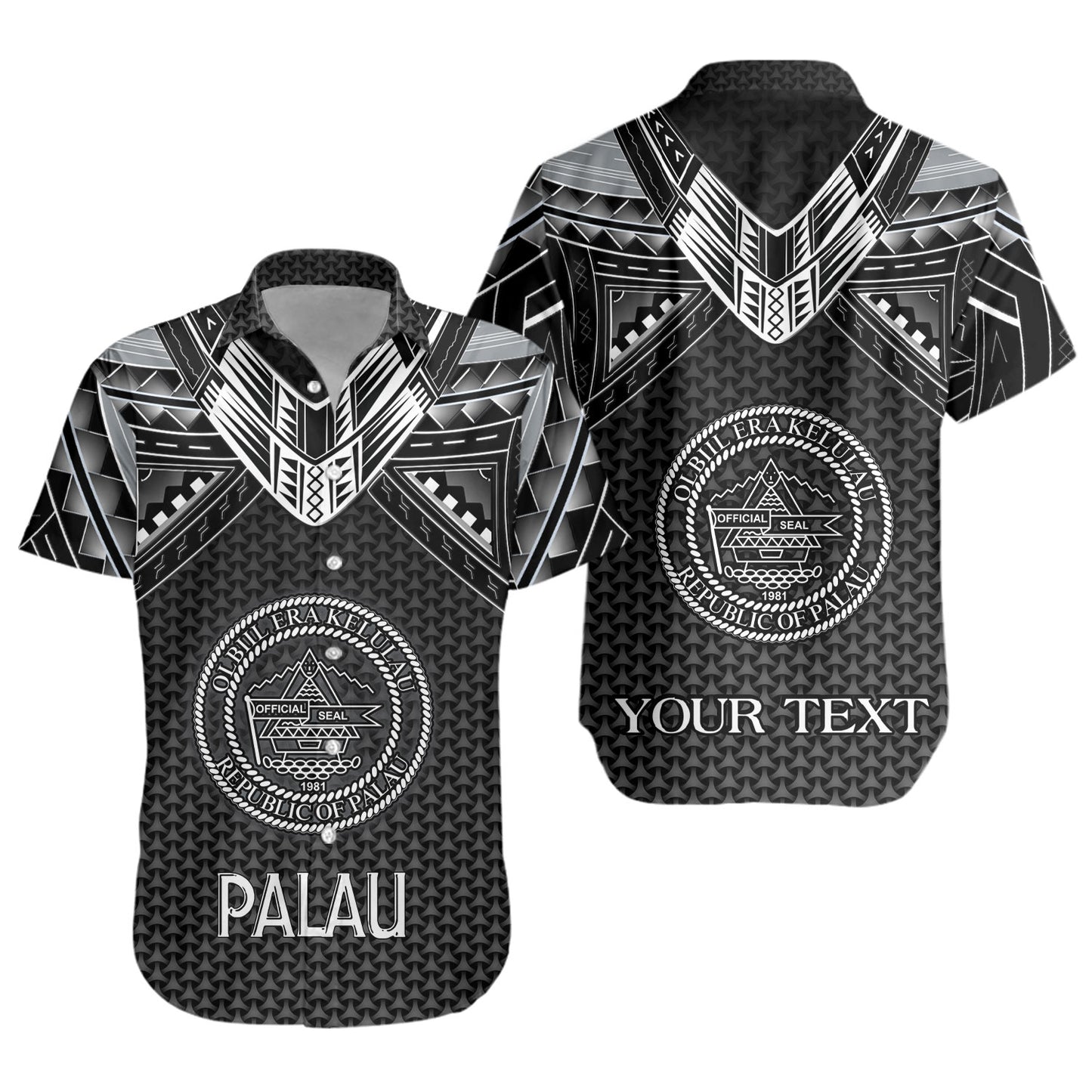 Palau Custom Personalised Short Sleeve Shirt Polynesian Tribal Tattoo