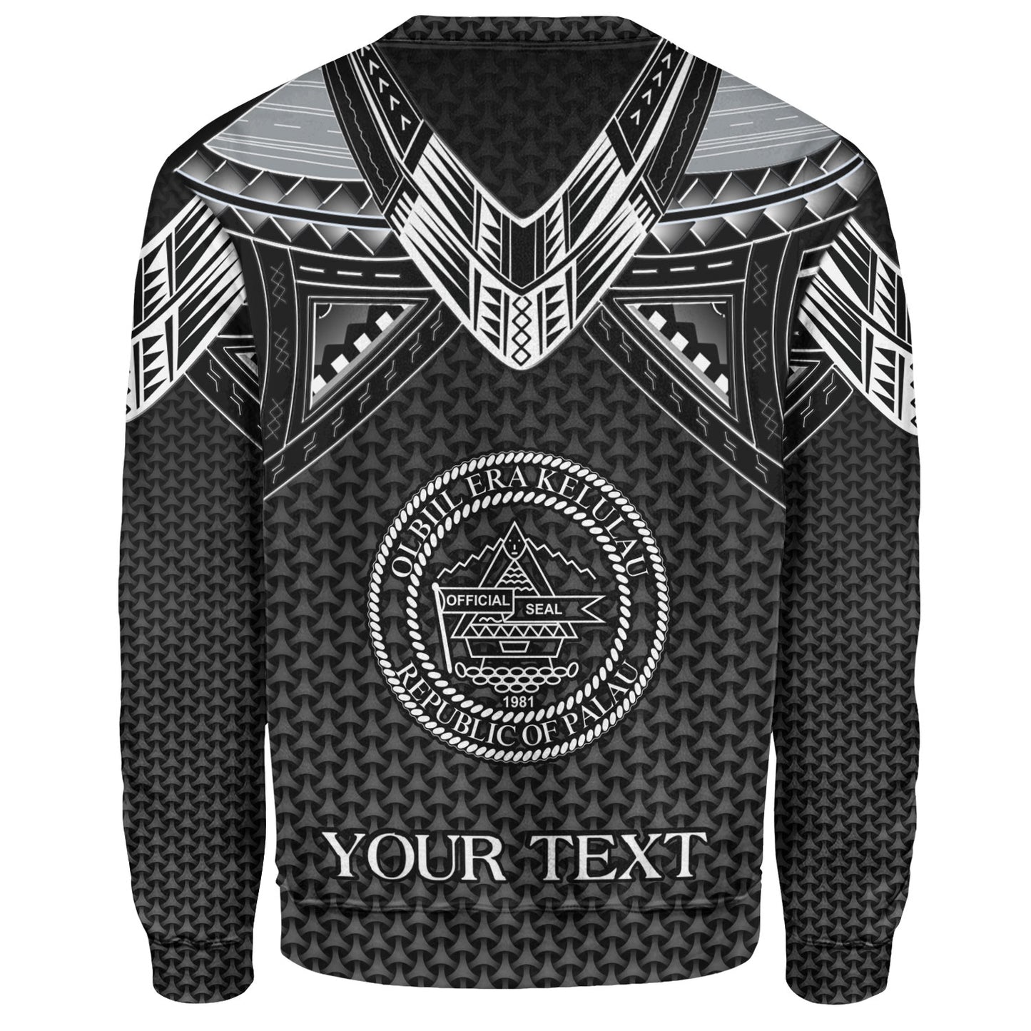 Palau Custom Personalised Sweatshirt Polynesian Tribal Tattoo