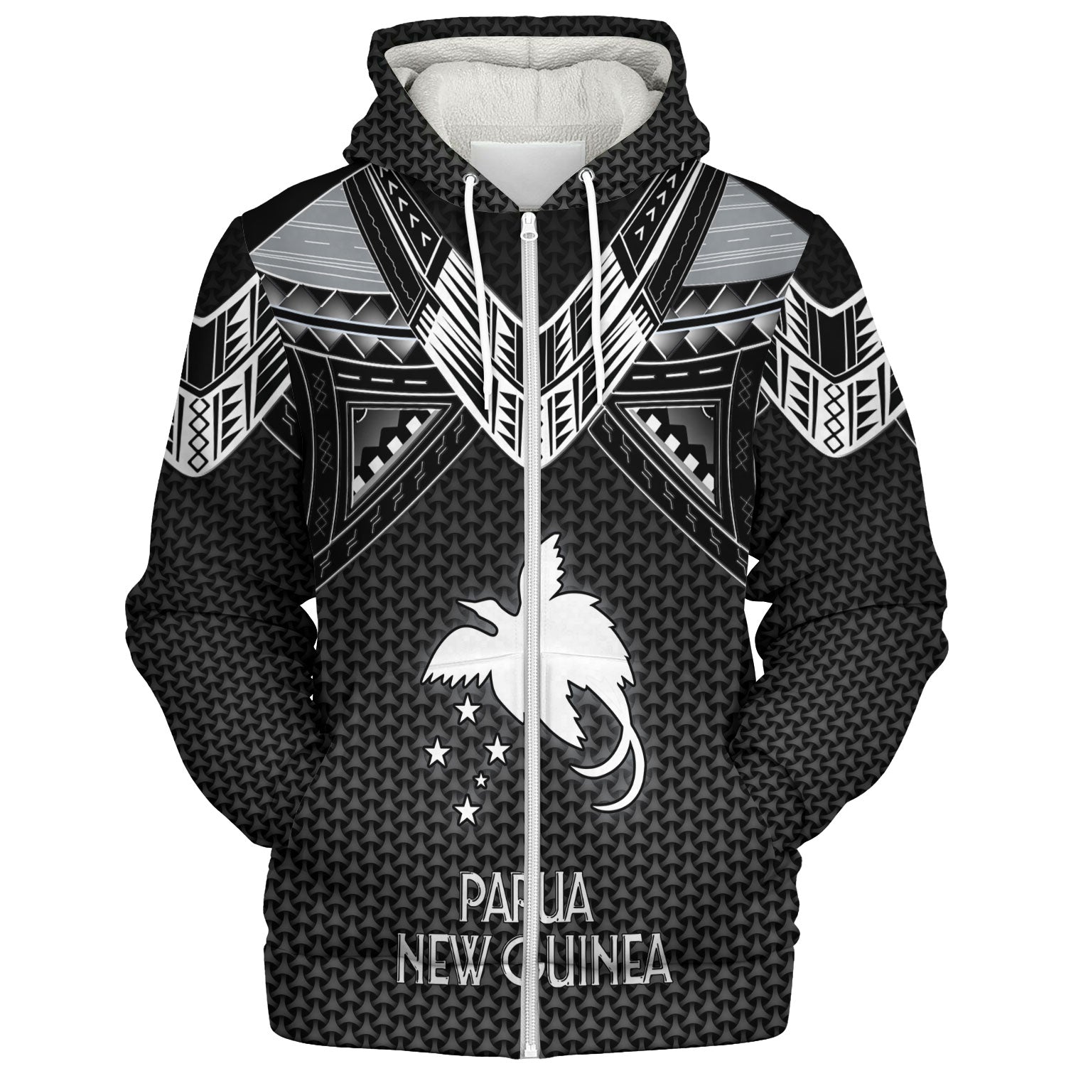 Papua New Guinea Custom Personalised Sherpa Hoodie Polynesian Tribal Tattoo