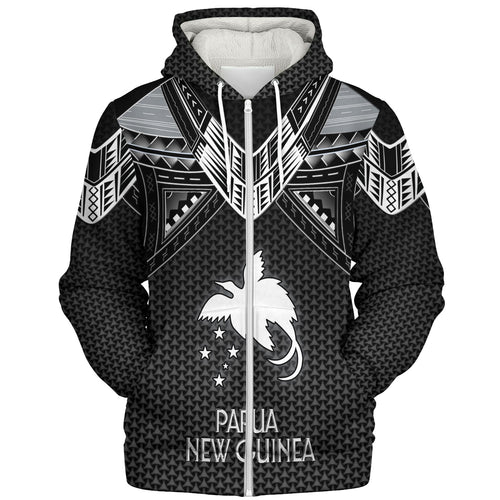 Papua New Guinea Custom Personalised Sherpa Hoodie Polynesian Tribal Tattoo