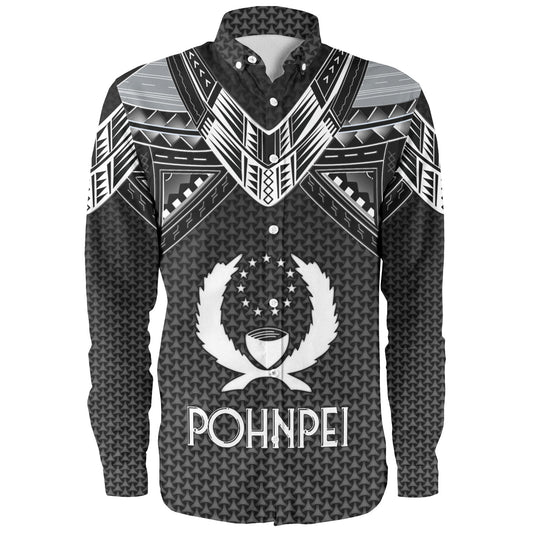 Pohnpei State Custom Personalised Long Sleeve Shirt Polynesian Tribal Tattoo
