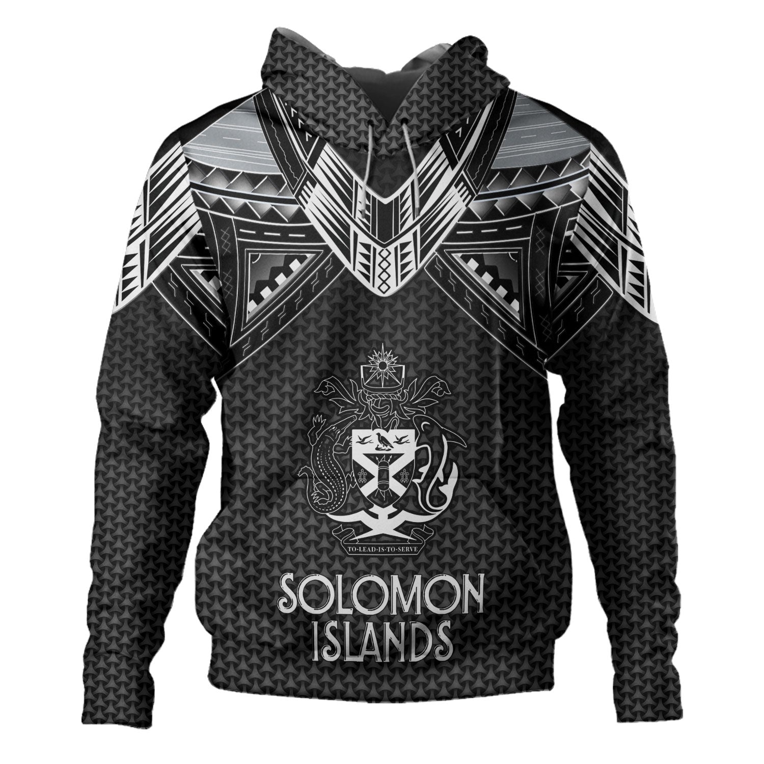 Solomon Islands Custom Personalised Hoodie Polynesian Tribal Tattoo