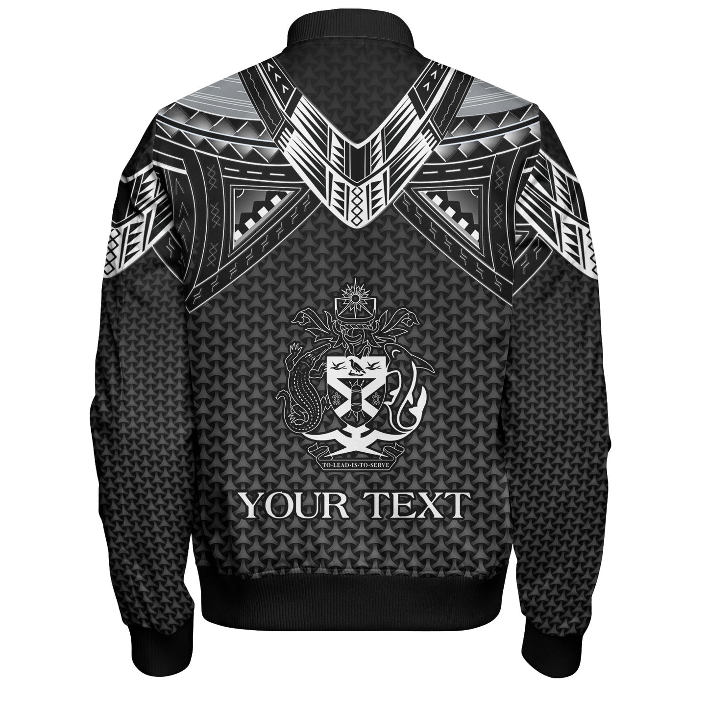 Solomon Islands Custom Personalised Bomber Jacket Polynesian Tribal Tattoo