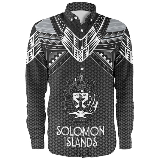 Solomon Islands Custom Personalised Long Sleeve Shirt Polynesian Tribal Tattoo