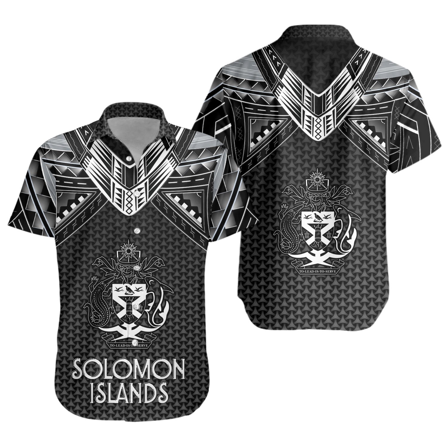 Solomon Islands Custom Personalised Short Sleeve Shirt Polynesian Tribal Tattoo