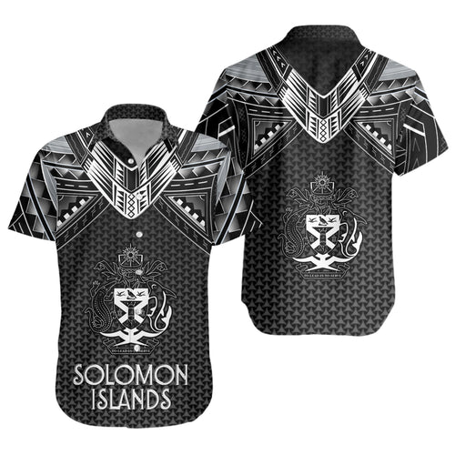 Solomon Islands Custom Personalised Short Sleeve Shirt Polynesian Tribal Tattoo
