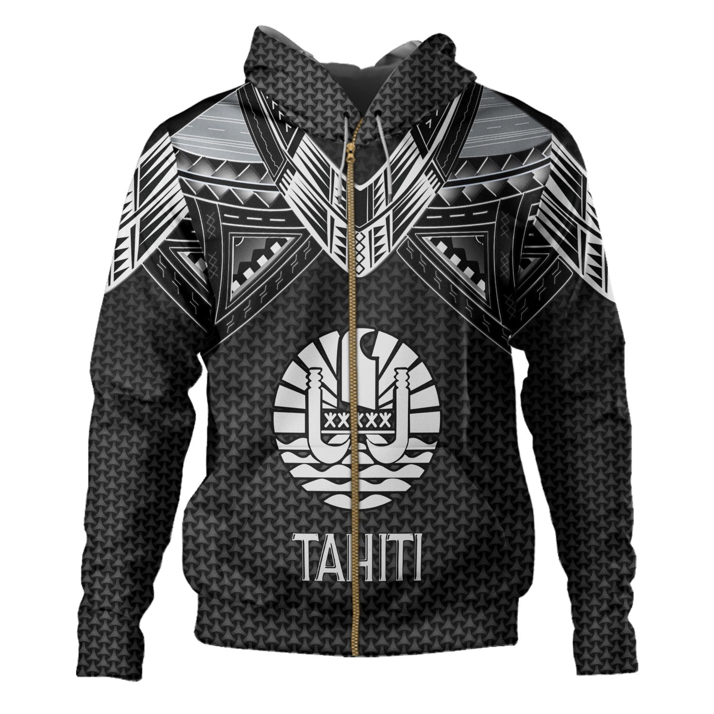 Tahiti Custom Personalised Hoodie Polynesian Tribal Tattoo