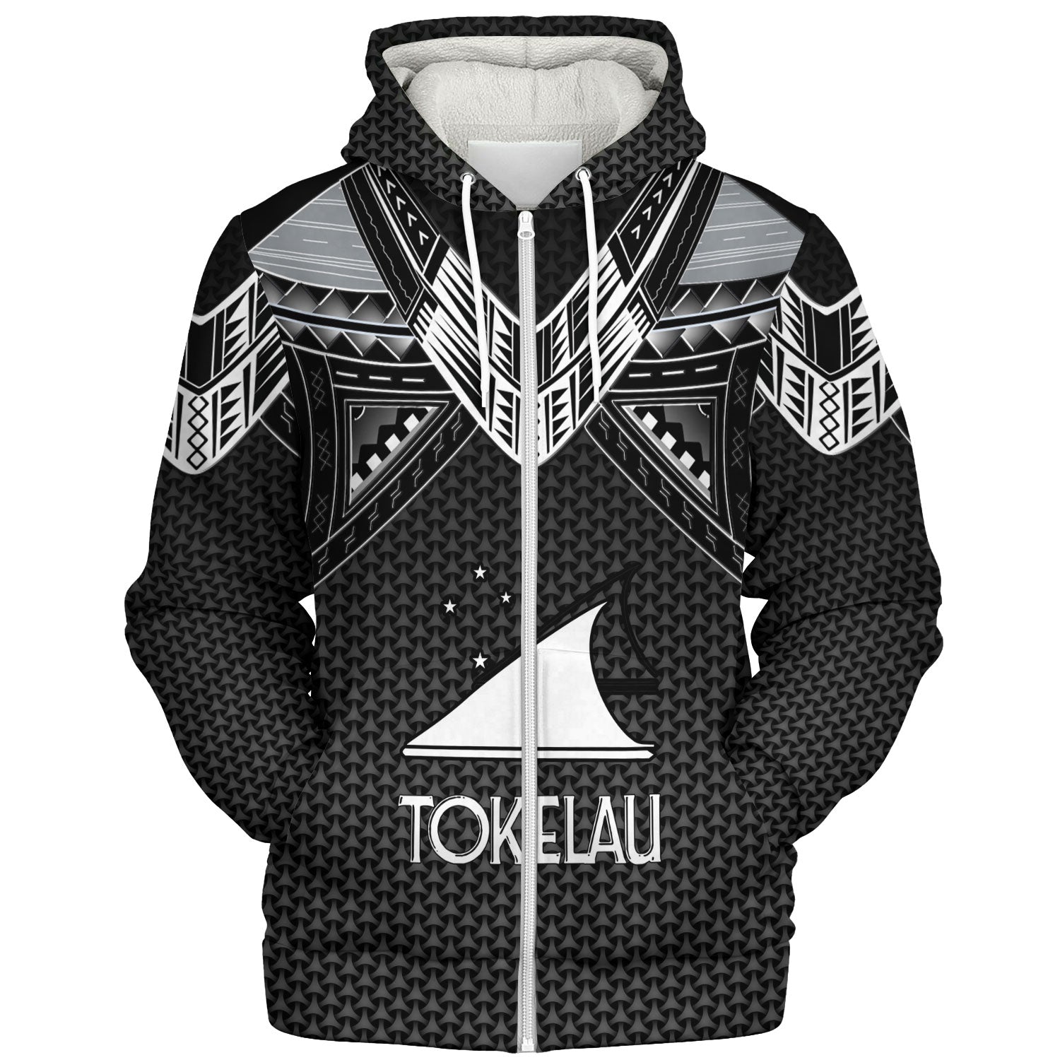 Tokelau Custom Personalised Sherpa Hoodie Polynesian Tribal Tattoo