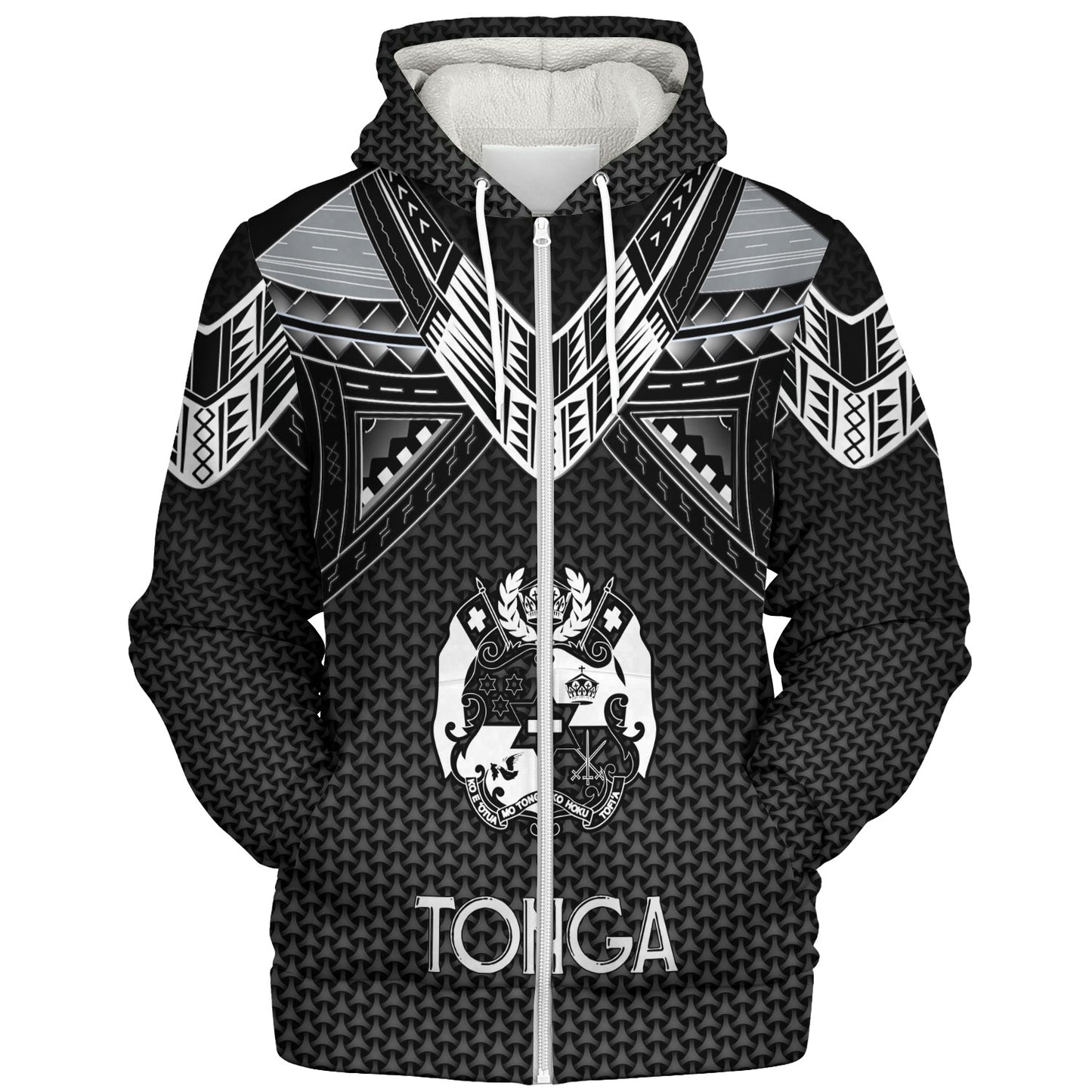 Tonga Custom Personalised Sherpa Hoodie Polynesian Tribal Tattoo