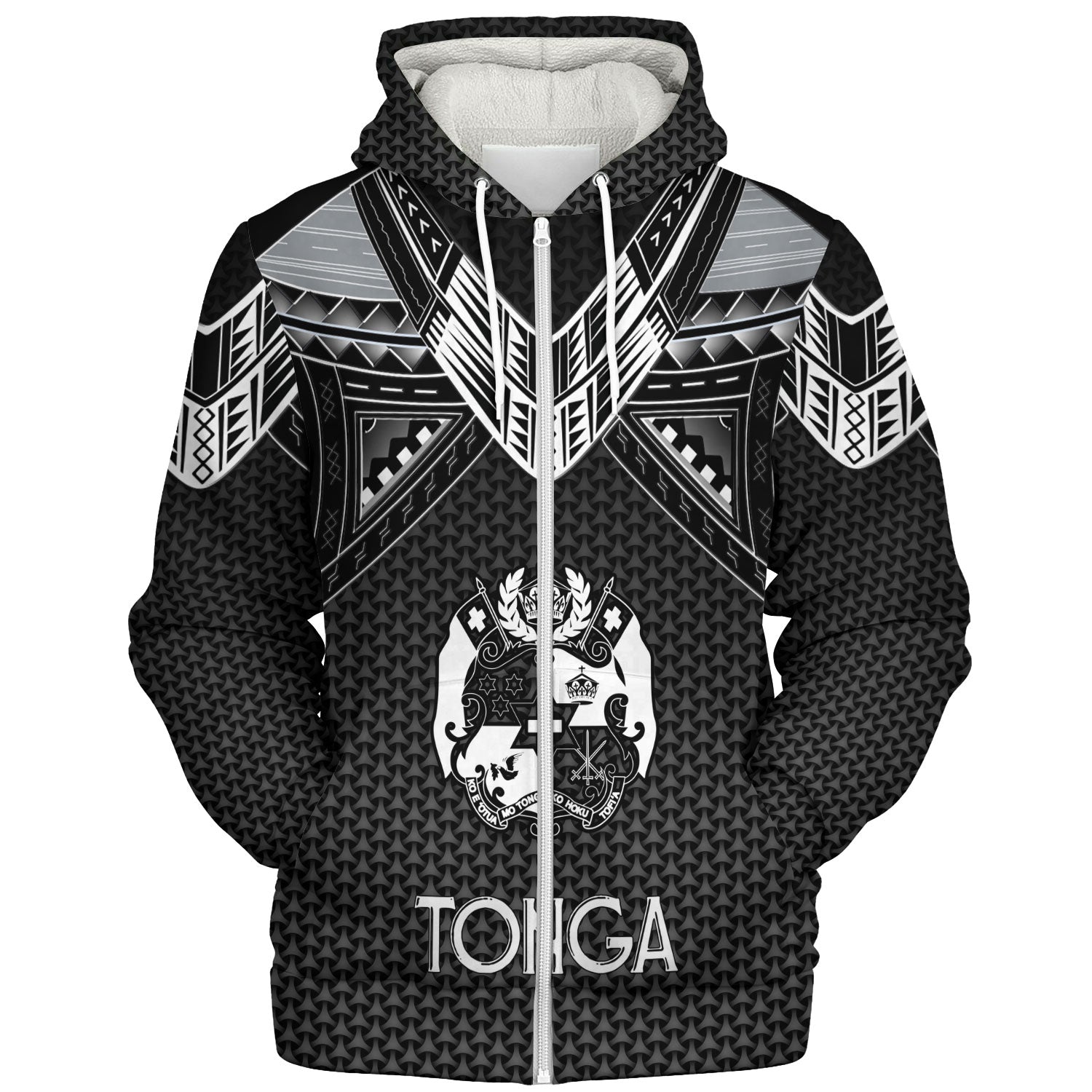 Tonga Custom Personalised Sherpa Hoodie Polynesian Tribal Tattoo