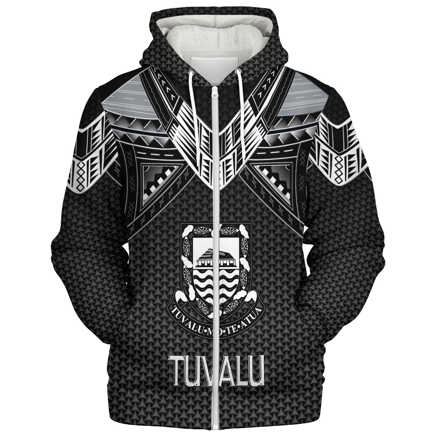 Tuvalu Custom Personalised Sherpa Hoodie Polynesian Tribal Tattoo