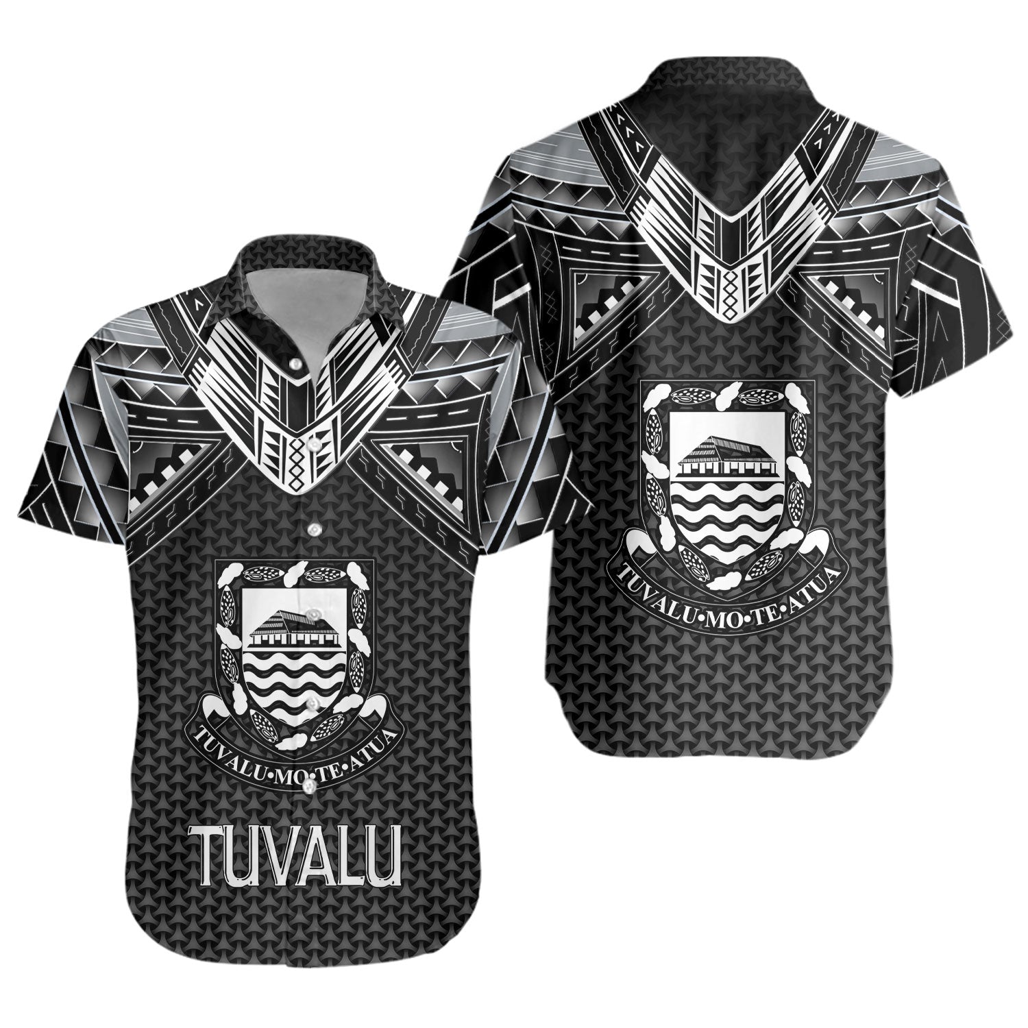 Tuvalu Custom Personalised Short Sleeve Shirt Polynesian Tribal Tattoo