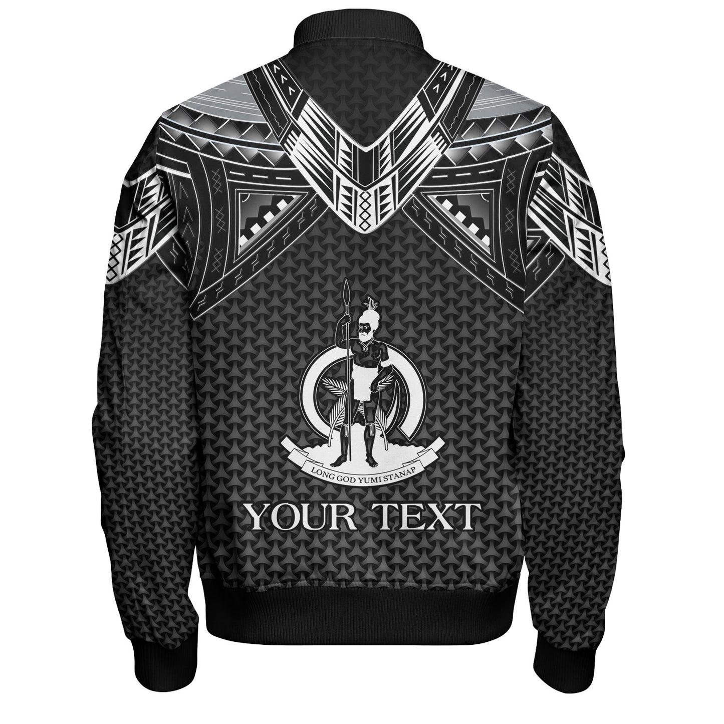 Vanuatu Custom Personalised Bomber Jacket Polynesian Tribal Tattoo