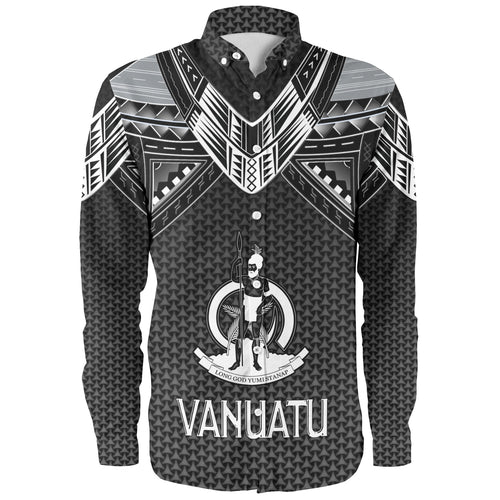 Vanuatu Custom Personalised Long Sleeve Shirt Polynesian Tribal Tattoo