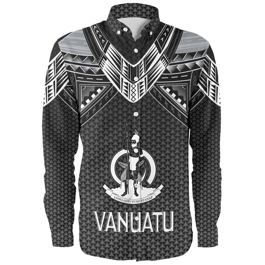 Vanuatu Custom Personalised Long Sleeve Shirt Polynesian Tribal Tattoo