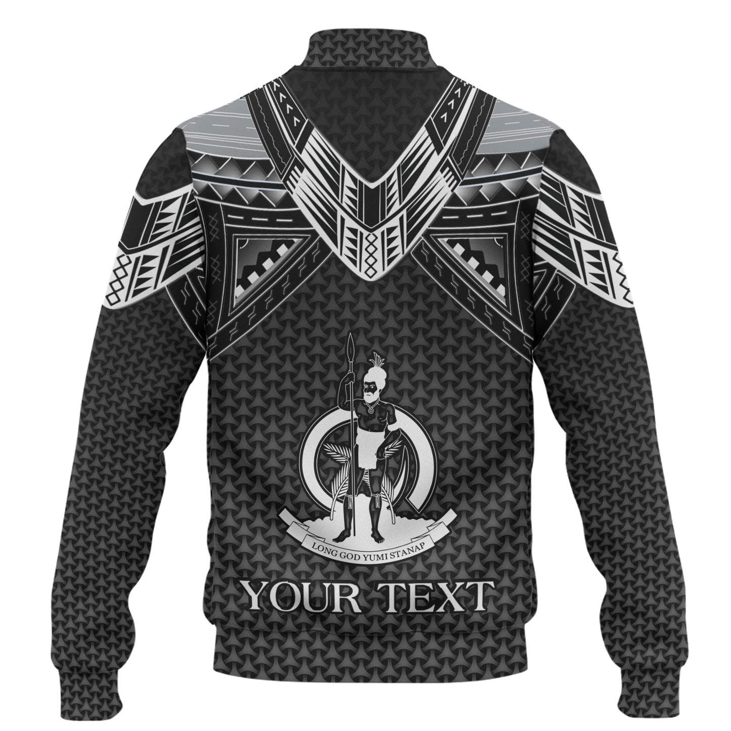 Vanuatu Custom Personalised Baseball Jacket Polynesian Tribal Tattoo