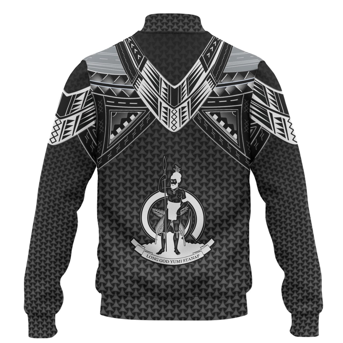 Vanuatu Custom Personalised Baseball Jacket Polynesian Tribal Tattoo