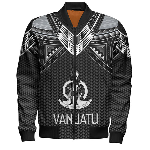 Vanuatu Custom Personalised Bomber Jacket Polynesian Tribal Tattoo