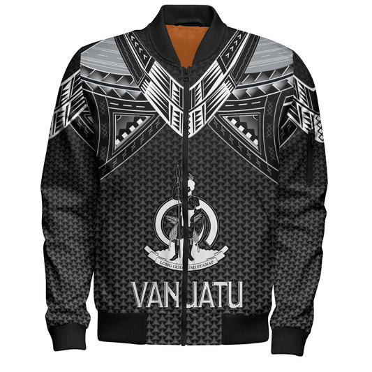 Vanuatu Custom Personalised Bomber Jacket Polynesian Tribal Tattoo