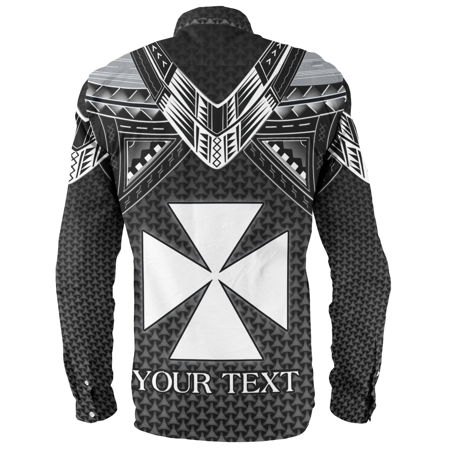 Wallis And Futuna Custom Personalised Long Sleeve Shirt Polynesian Tribal Tattoo