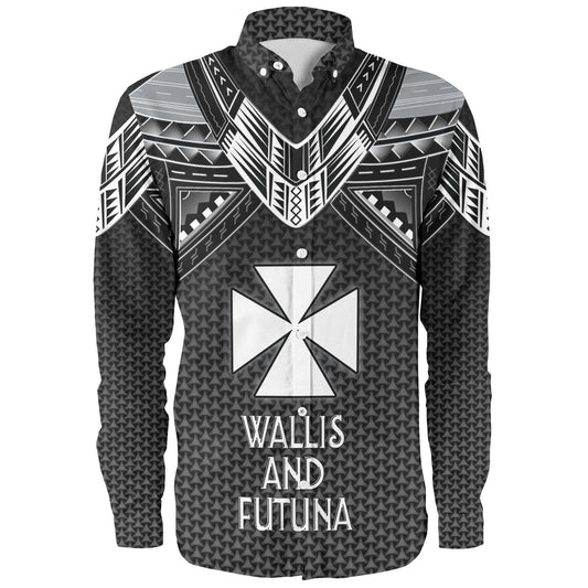 Wallis And Futuna Custom Personalised Long Sleeve Shirt Polynesian Tribal Tattoo