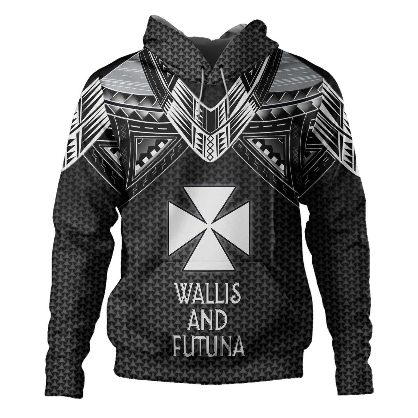 Wallis And Futuna Personalised Hoodie Polynesian Tribal Tattoo