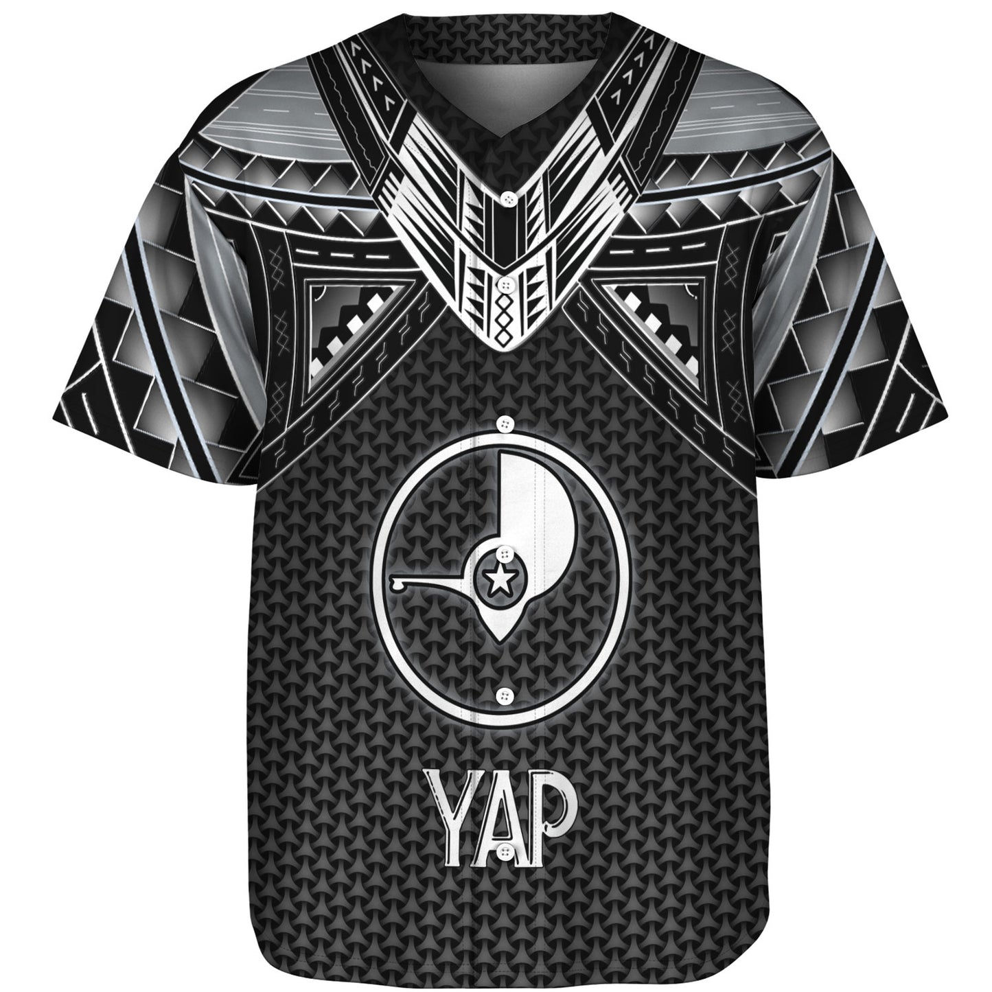Yap State Custom Personalised Baseball Shirt Polynesian Tribal Tattoo