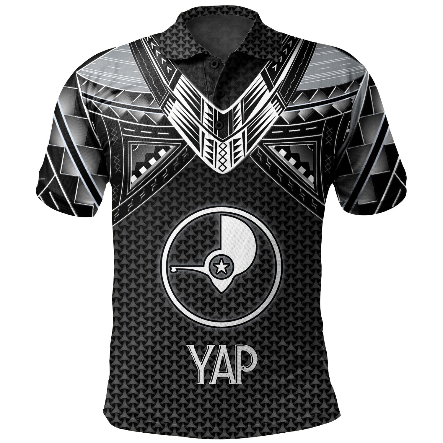 Yap State Custom Personalised Polo Shirt Polynesian Tribal Tattoo
