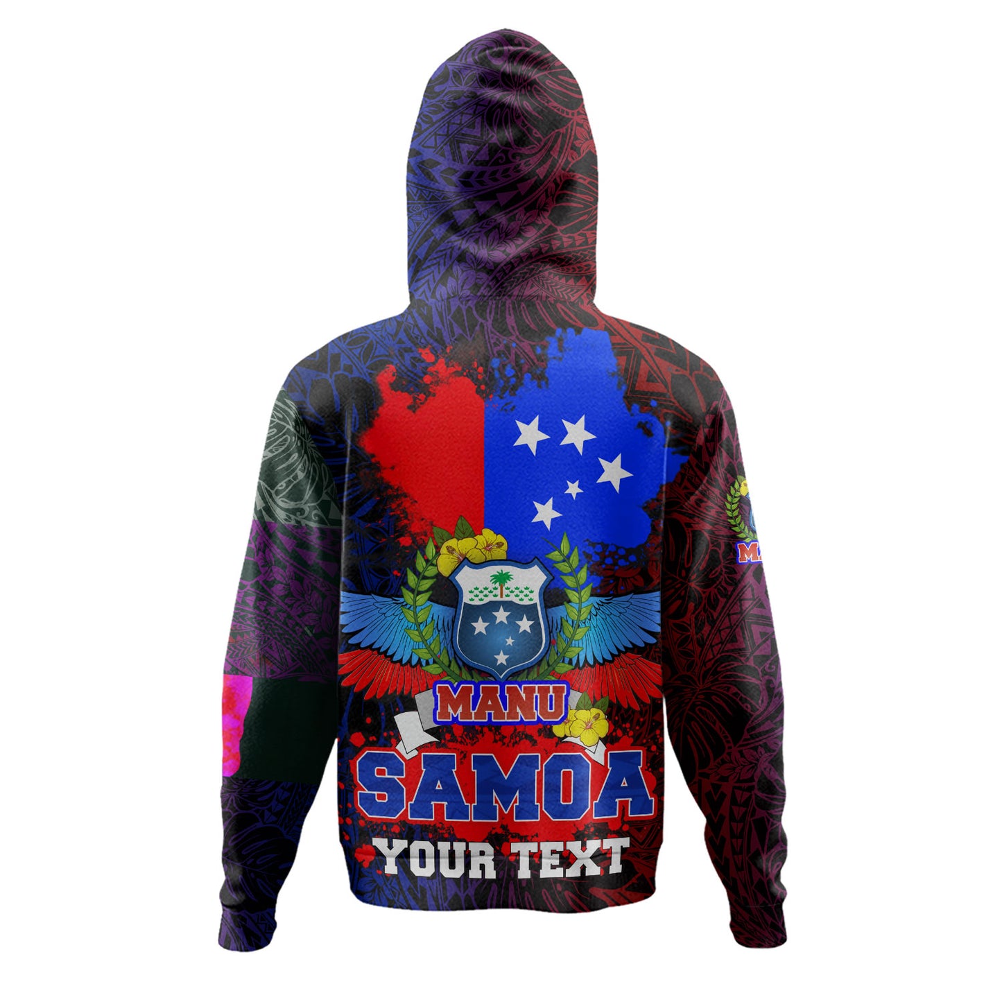 Samoa Custom Personalised Hoodie Manu Wings Color Flag Style