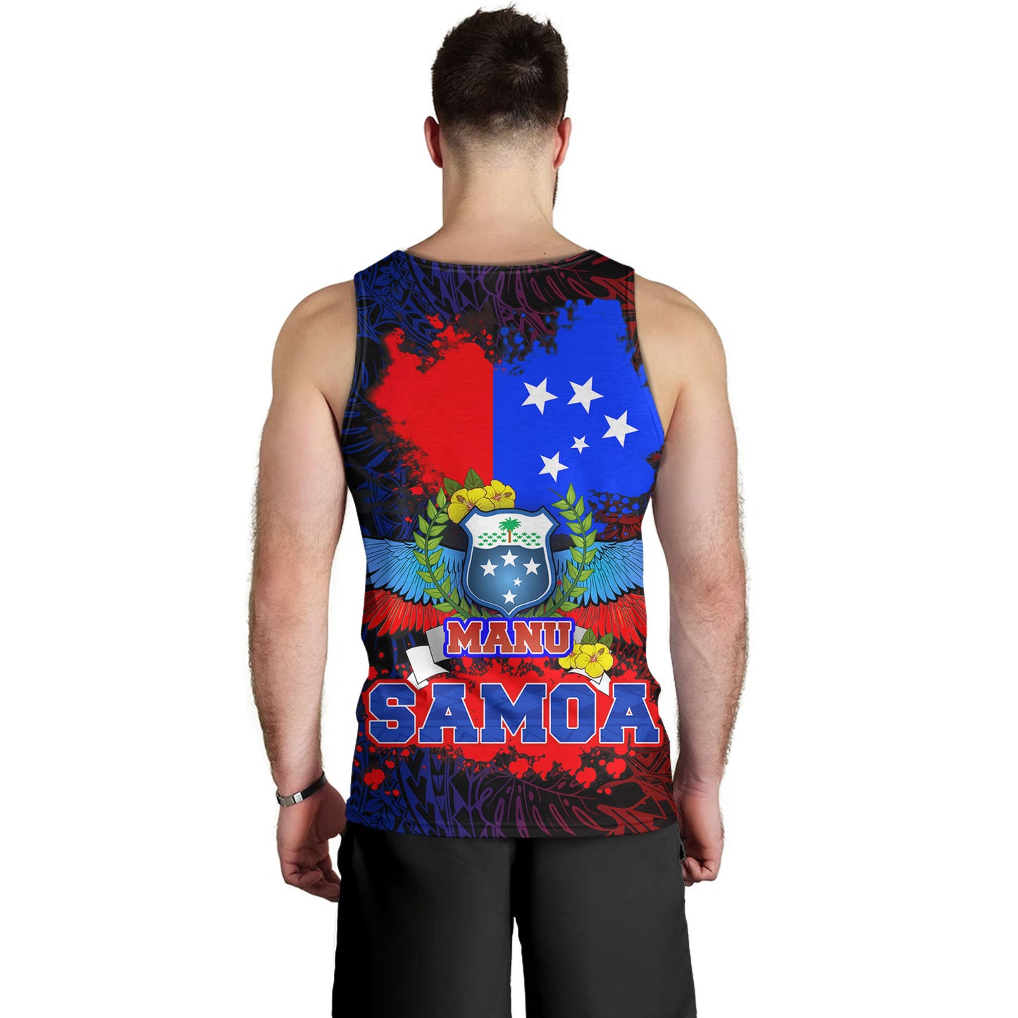 Samoa Custom Personalised Tank Top Manu Wings Color Flag Style