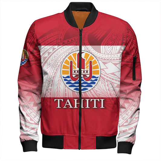 Tahiti Bomber Jacket - Flag Color With Traditional Patterns
