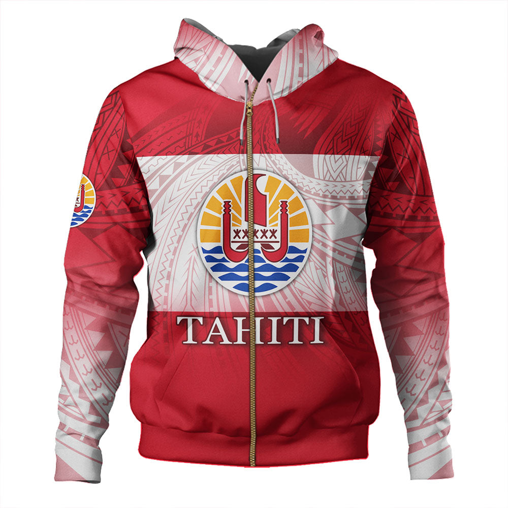 Tahiti Hoodie - Flag Color With Traditional Patterns