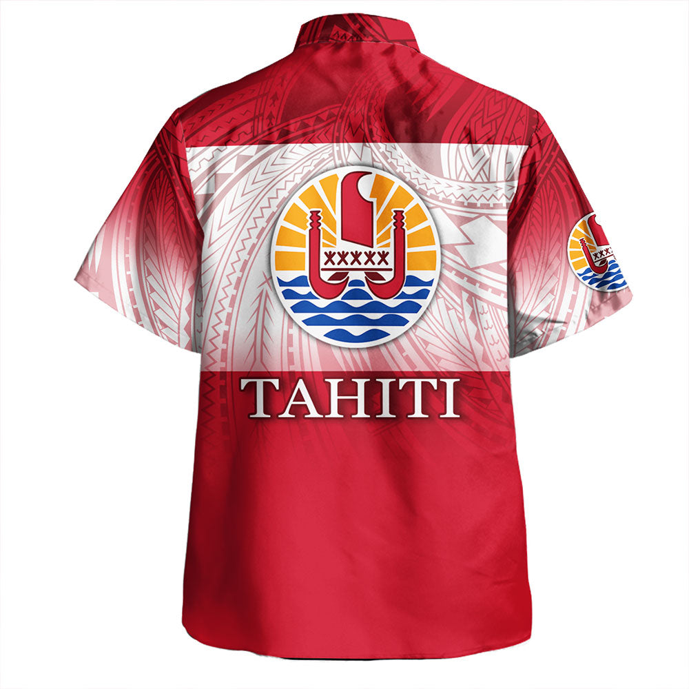 Tahiti Hawaiian Shirt - Flag Color With Traditional Patterns