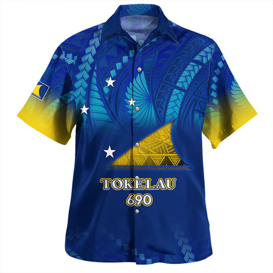 Tokelau Hawaiian Shirt Flag Color With Traditional Patterns